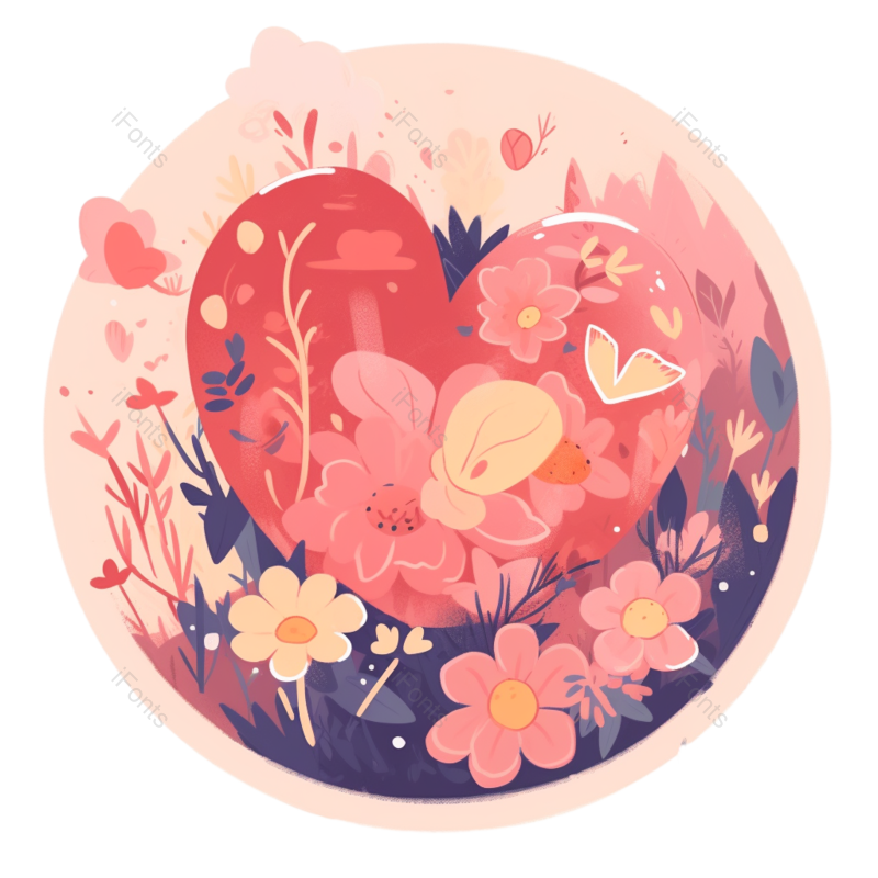 花卉插画图片,花朵插画元素,PNG,免抠素材